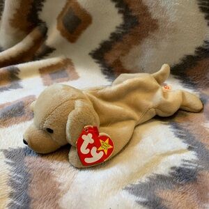 TY Beanie Baby 1997 FETCH the Golden Retriever Dog 8.5 inch Plush Toy PE Pellets